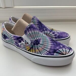 Vans New Age Classic Skater Slip‎ Ons Women's 7.5 Men's 6 Tie Dye Purple NEW